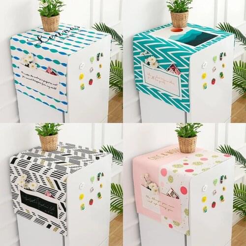 Cover Cloth Of Single Door Refrigerator Dustproof Cloth Washing Machine Waterproof Oil Proof Cotton Linen Cover Cloth