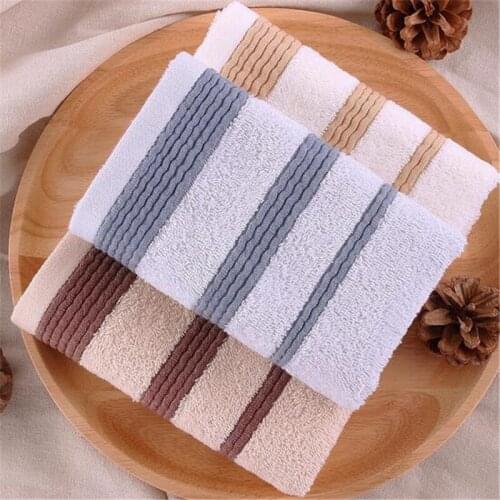 Clean Hearting Thicker Striped Soft Cotton Towel Bathroom Super Absorbent Bath Towel Face Towels 35x73CM Women Men Adults Gifts