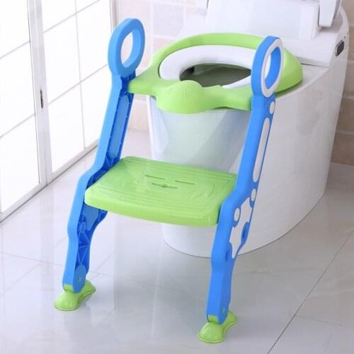 Baby Toilet Seat Baby Folding Adjustable Ladder Potty Training Chair Step Stool Kid Safety Toilet Trainer Seat Pot For Children