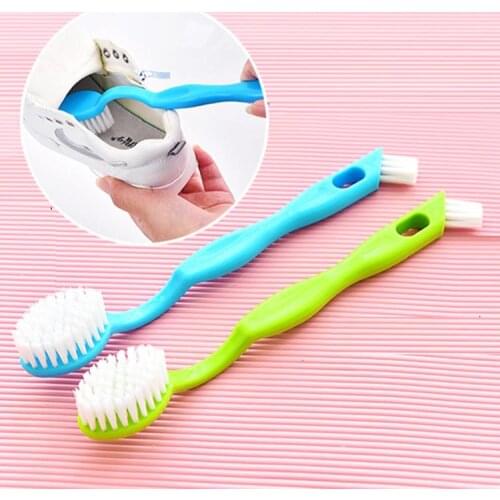 Long-handled Double-headed Shoe Cleaning Brush White Shoe Brush Crevice Brush