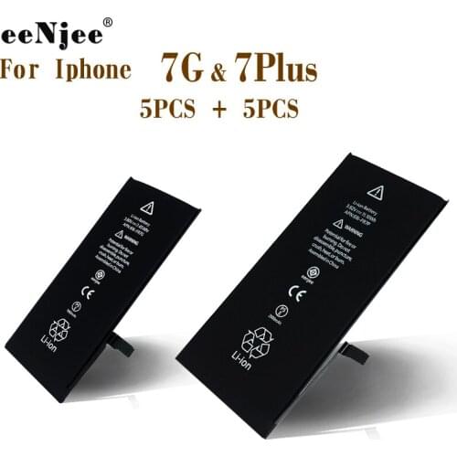 EENJEE Mobile Phone Battery 5PCS Batteries For Iphone 7 7G And 5PCS Batteries For Iphone 7 Plus High Quality ROHS Replacement