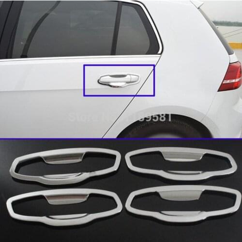 For VW Golf 7 MK7 2014 2015 2016 ABS Chrome Door Handle Bowl Cover Cup Trim Molding Garnish