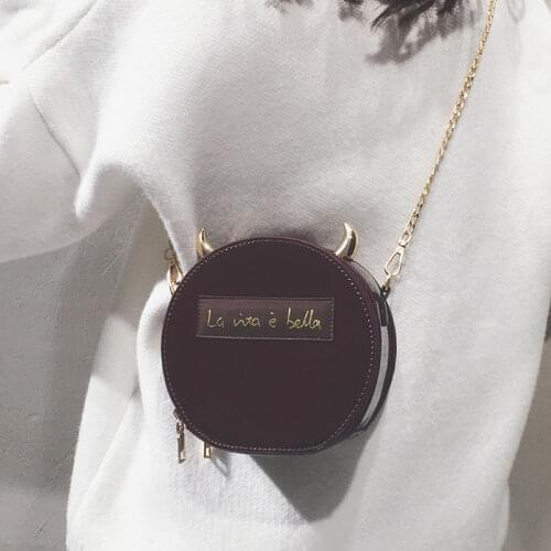 Personality Round Shaped Shoulder Bags for Women 2021 Vintage Chain Casual Small Totes PU Leather Crossbody Handbags