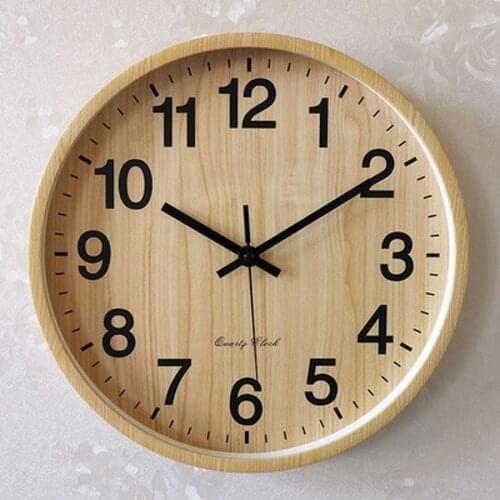 Creative Classic Wall Clock Wood Simple Vintage Silent Wall Clock for Kids Bedroom Round Retro Style Modern Decor 3d Wall Clock