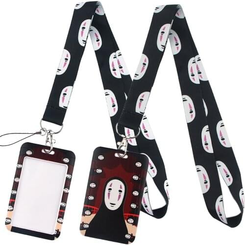 LT396 Japanese Anime Lanyard Credit Card ID Badge Holder Key Ring Student woman Travel Bank Bus Business Card Cover Keychain