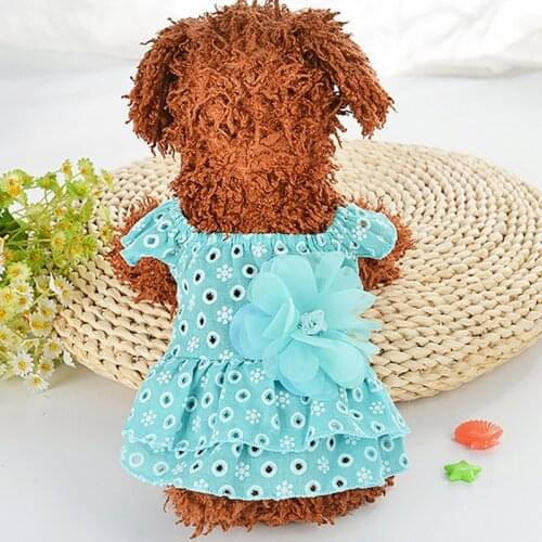 Lovely Pet Dog Lace Flower Skirts Cotton Summer Pet Princess Dress Wedding Dog Clothes For Small Medium Dogs