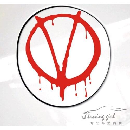 15CM*13CM V for Vendetta Car Stickers Funny Creative Decoration Decals For Fuel Tank Cap Auto Tuning Styling Vinyls D10