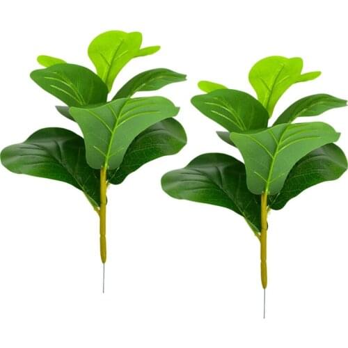 Small Artificial Fiddle Leaf Tree 11inch Faux Ficus Lyrata Tree for Home Wedding Courtyard Indoor and Outdoor Decoration