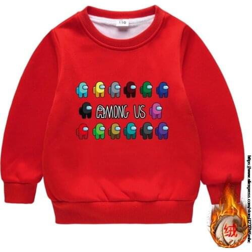 Game Among Us New Autumn Baby Girls Sweatshirts Winter Spring Children Hoodies Plush Long Sleeve Sweater Kids T-shirt Clothes