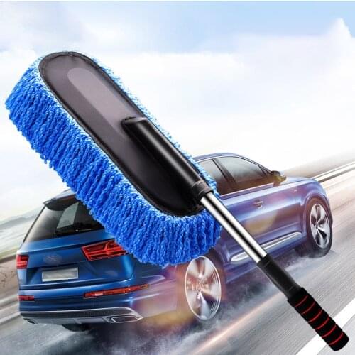 Upgrade Car Retractable Wax Tow Microfiber Dust Cleaning Brush Car Room Dual Purpose Dust Cleaning Broom Car Cleaning Supplies