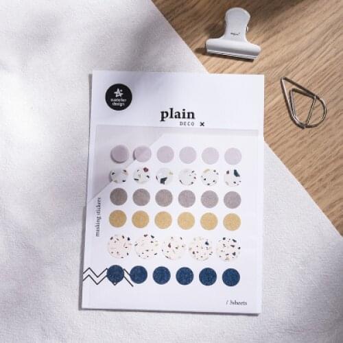 INS style round dot shape die cut stickers square hexagon strip pink blue color sticker home decoration