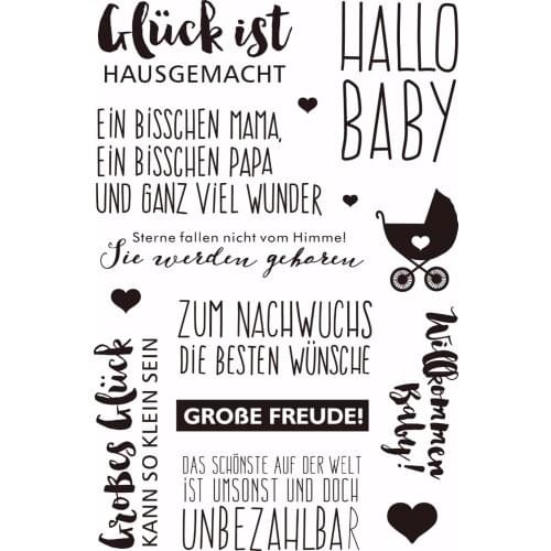 German Words Transparent Clear Silicone Stamp/Seal for DIY scrapbook/photo album Decorative clear stamp sheets ST0138