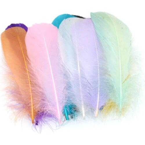 Fluffy Swan Plumes 8-12cm Floating Goose Feathe Dyed plumas DIY Feathers Hanging Various Decorative Hat Hair Accessories 100pcs