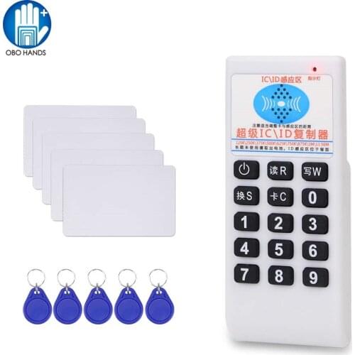 Handheld 125KHz / 13.56MHz RFID Copier Duplicator Card Reader Writer ID IC T5577 UID Wriable Keyfob NFC Programmer Rewritable