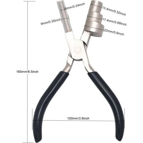 Wire Bending Pliers Multi-Size 13 17&22mm Barrels Stainless Steel Jaws,Grip Handle ,Wrapping Tool For Jewelry Making