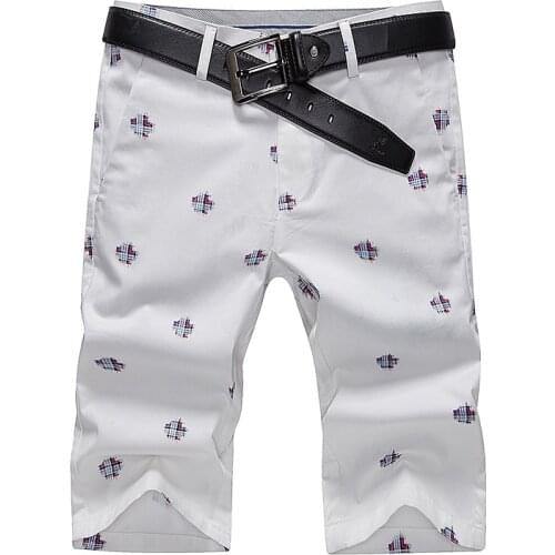 2020 Summer New Style Mens Casual Cotton Shorts Fashion Plaid Slim Fit Short Pants Brand Clothes Khaki White Yellow Orange