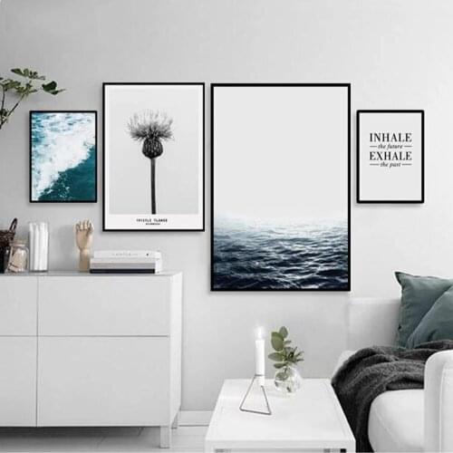Nordic seascape Canvas Art Print Painting Poster Modern Seascape Flower Creative Home Decoration Painting Wall Picture Poster