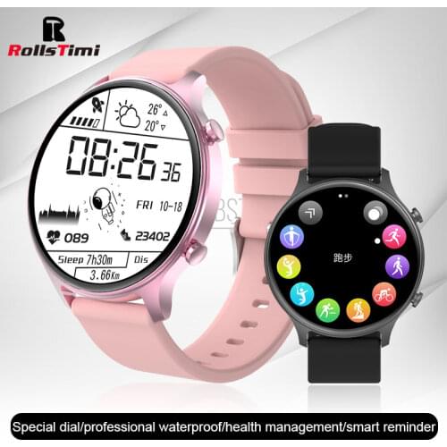 Rollstimi Men Lady Smart Watch Weather Forecast Activity Tracker Heart Rate Monitor Sports smart wristband For Android IOS