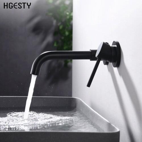 Modern Wall Mount Bathroom Basin Faucet 360 Degree Rotation Spout Single Lever Hot Cold Water Mixer Tap Washing Basin Crane Tap