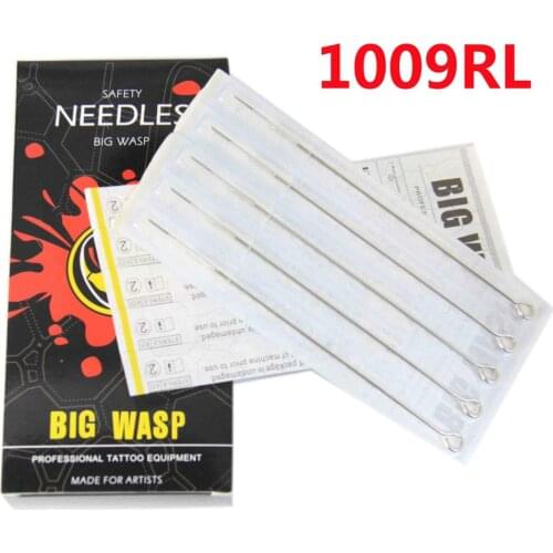 BIGWASP Premium Quality Tattoo Needles 9 Round Liner (9RL) Disposable & Sterilized - 50pcs/box