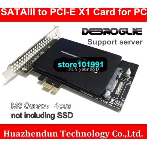 DEBROGLIE high-speed SATAIII to PCI-E X1 Card for PC or Server with M3 Screw-4pcs DB-2016 Support Windows xp/7/8/10