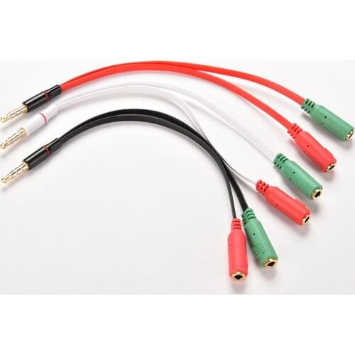 1 Male To 2 Female Mic Earphone Y Splitter Cable Earphone Headphone Adapter Connector 3.5mm Stereo Audio Plug Adapter