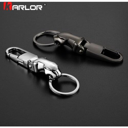 1pcs Auto Car Key Ring Leopard Head Keychain Holder Anti-Drop Zinc Alloy Universal Charm Automobiles Car Styling Car Accessories