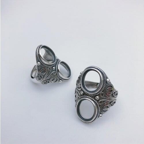 10*12mm 925 STERLING SILVER men mens Semi Mount Bases Blanks base blank Pad ring Setting wedding jewelry findings diy A5812