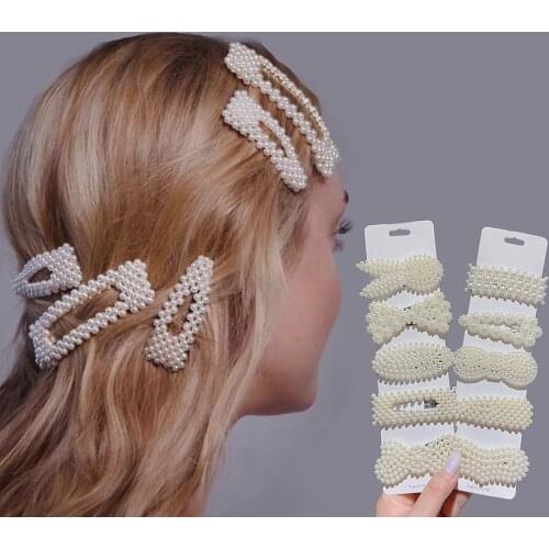 10 Pcs Girls Hair Accessories Pearl Hair Clip for Women Korean Hairpins Hair Barrette 2021 Hair Pin