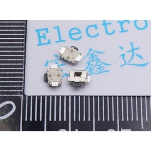 100pcs micro Switch 2P reset button switch side by touch feet small turtle switch no lock