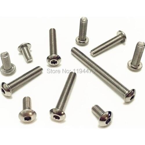 5-20pcs M5 ISO7380 Metric Stainless Steel Button Head Hex Socket Cap Screw Round Head Allen Bolt