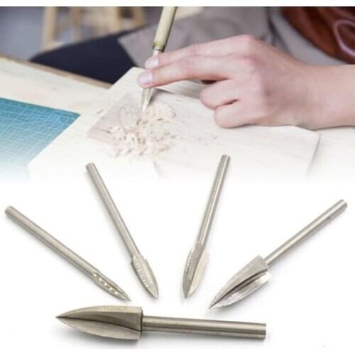 5 Pcs/set Wood Carving Engraving Drill Bit Milling Cutter Carving Root Tools Woodworking HR