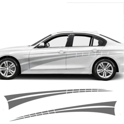 Automobile 2pcs Sports Side Car Stripes Decal Car Graphics Car Stickers For BMW Racing Stripes car styling DA-764643