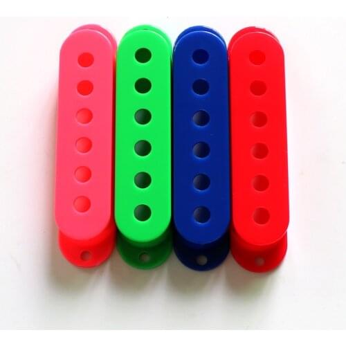 10pcs/Pack green single coil guitar pickup covers in red pink and blue colors with 52mm string spacing