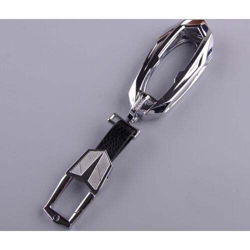 Silver Metal Alloy Car Key Case Fob Chain Holder Cover Fit For Nissan Rogue X-Trail Sport Qashqai Murano Note Latio 370Z Altima
