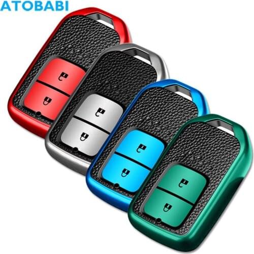 TPU Leather Car Key Cover For Honda HRV CRV XR-V CRIDER Accord SPIRIOR Pilot CIVIC Fit 2 Buttons Remote Case Auto Accessories