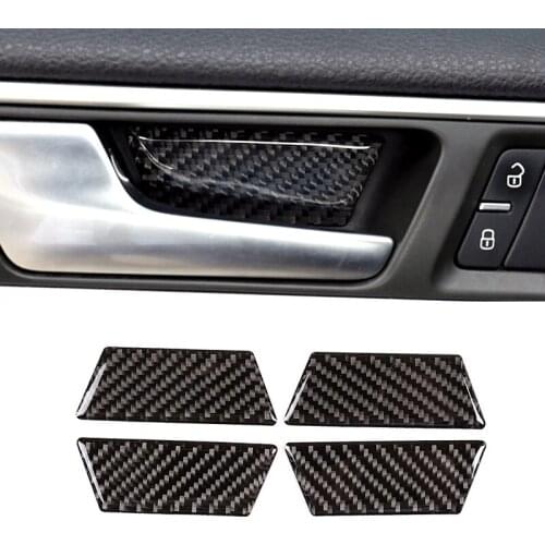 For VW Touareg 2011 2012 2013 2014 2015 2016 2017 2018 Carbon Fiber Car-Styling Interior Door Handle Panel Door Bowl Cover Trim