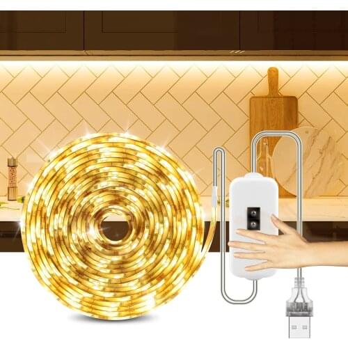 Hand Sweep Motion Sensor LED Kitchen lights Flexible 5V USB LED Strip lamp Bedroom Decoration Night light For Cabinet Cupboard