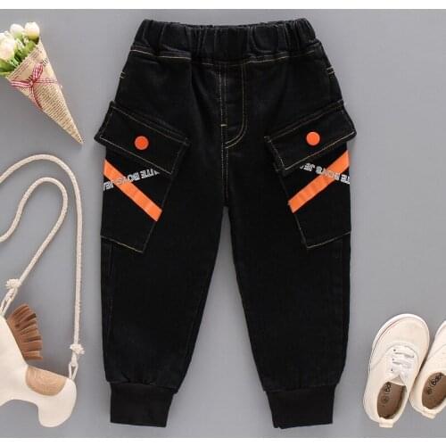 IENENS 2-7 Years Boys Casual Clothes Jeans Trousers Baby Toddler Boy Denim Clothing Pants Kids Infant Girls Long Pants Bottoms