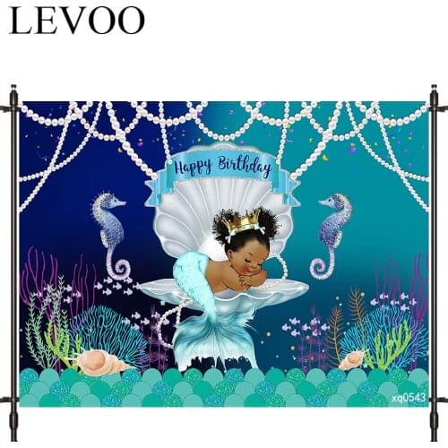 LEVOO Photographic Background Mermaid Pearl Seabed Princess Dream Background Photobooth Photo Studio Fabric Shoot