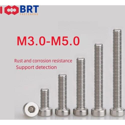 M3 M4 M5 M6 M8 M10 304 A2-70 Stainless Steel Hex Hexagon Socket Thin Low Short Profile Head Allen Cap Screw Bolt