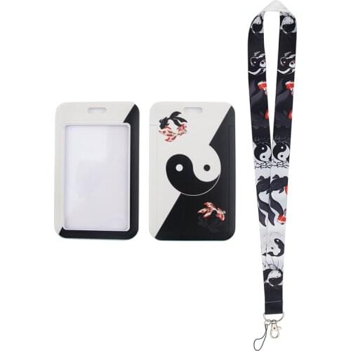 MD304 DMLSKY Cartoon Lanyard Keychain keys Badge ID Mobile Phone Rope Kids Gifts Lanyard With Card Holder Cover