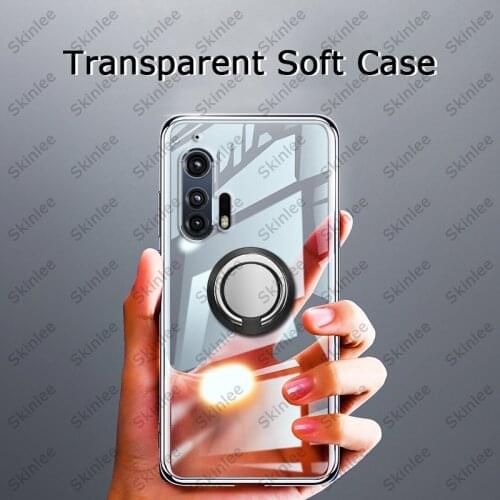Skinlee For Moto Edge Plus Case Official Original Shockproof With Ring Holder Soft Clear Cover For Motorola Edge + Case