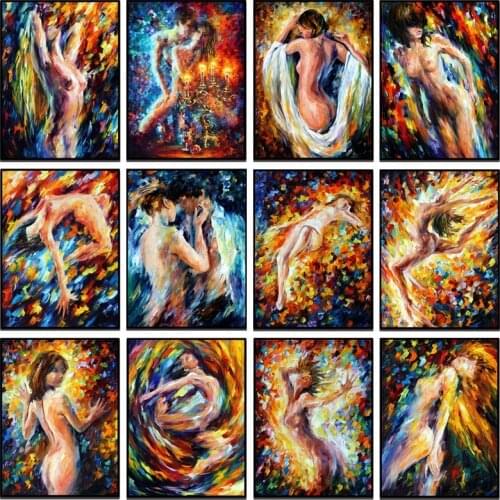 FSBCGT Oil Painting By Numbes Abstract Sexy Woman Lover Naked Nude Lady Pictures By Number Drawing On Canvas Home Wall Art Decor