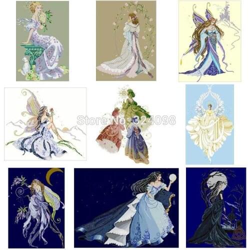 Angels and fairies patterns Counted Cross Stitch 14CT DIY wholesale Chinese Cross Stitch Kits Embroidery Needlework Sets