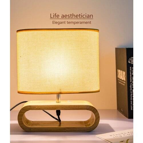 Bedroom table lamp wooden classic table light Study Bedside Wood Art LED desk light desk lamp