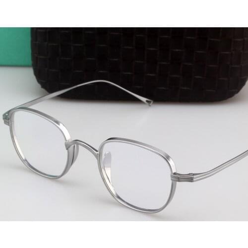 Zerosun Titanium Eyeglasses Frames Men Women 10.4g Nerd Glasses Male Ultralight Spectacles Thick Side Rim for Optical Eyewear