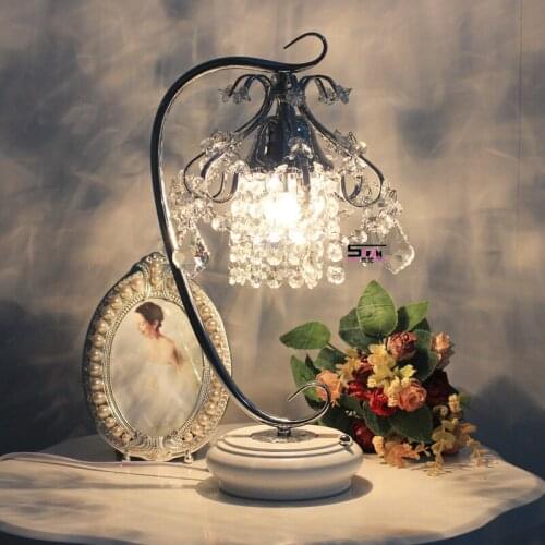 Authentic Korean crystal lamp bedroom bedside lamp dimming lamp modern wedding table