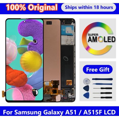 Original Super AMOLED 6.5" For Samsung Galaxy A51 LCD Display Touch Screen For Samsung A515 LCD A515F A515F/DSN Replace Parts