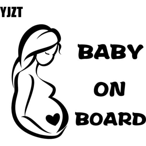 YJZT 18.2X15.5CM Pregnant Woman Baby On Board Warning Car Sticker Personality Decoration Car Accessories C25-0196